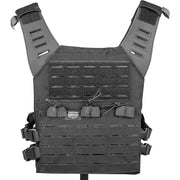 Valken Laser Cut Plate Carrier in black with lightweight laser-cut MOLLE construction.