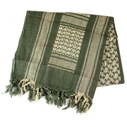 Valken Shemag Face Wrap in OD green and tan woven pattern for tactical, hunting, and airsoft use.