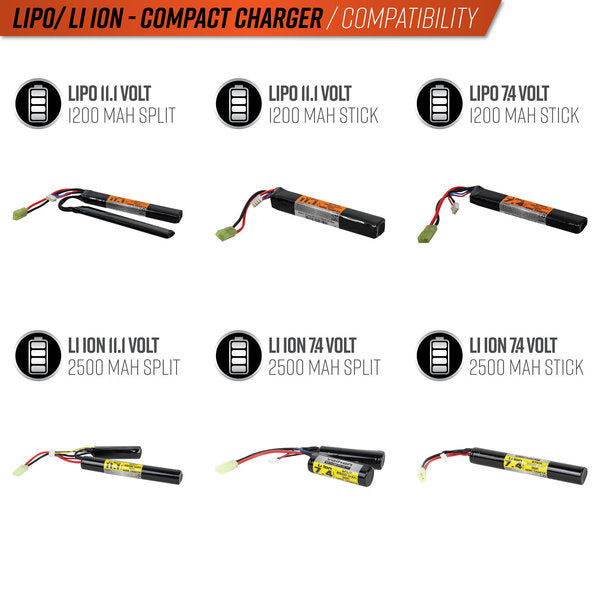 Valken Compact 2 -3 Cell LiPo Airsoft Smart Charger (USA)