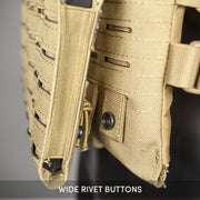 Side view of the Valken Multi Rifle Double Magazine Pouch showing low-profile laser-cut MOLLE attachment system.