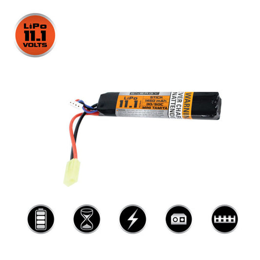 Valken LiPo 11.1v 1450mAh 30C/50C Stick Airsoft Battery (Small Tamiya)