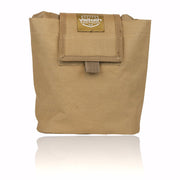 Tan folded dump pouch.