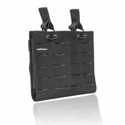 Valken Multi Rifle Double Magazine Pouch with laser-cut MOLLE design in black for M4 and AR-style rifle magazines.