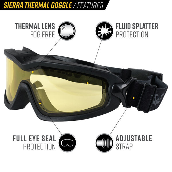 Valken Sierra Airsoft Goggles with Thermal Lens - Anti-fog, Scratch-resistant, Comfortable