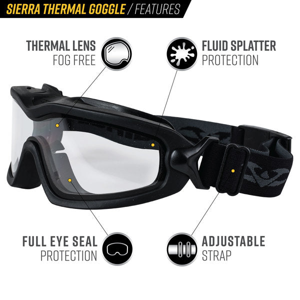 Valken Sierra Airsoft Goggles with Thermal Lens - Anti-fog, Scratch-resistant, Comfortable