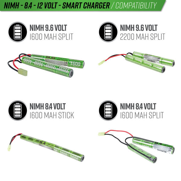 Valken 8.4v-12v NiMh 1Amp Fast Smart Charger (USA)