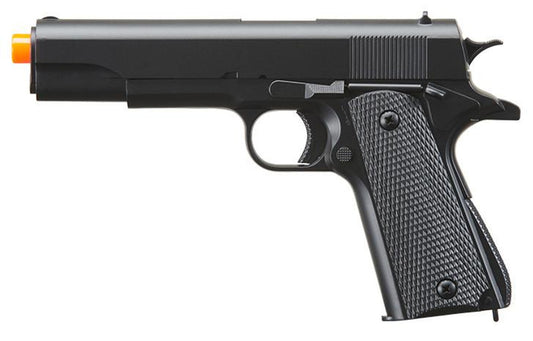 Double Eagle Spring Airsoft Pistol in black – lightweight beginner-friendly sidearm with realistic design