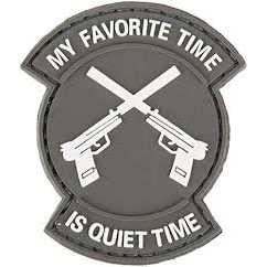 "My Favorite Time Is Quiet Time" PVC Patch, Gray