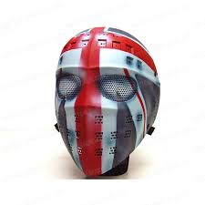 Airsoft Full Face Mask British Flag Hockey Killer Mask Steel Stamped Eyes