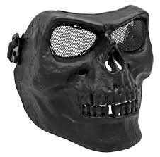 Airsoft Black Avengers Desert Corp Skull Mask Polymer