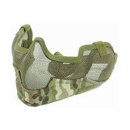 3G Steel Mesh Half Face Mask, Deluxe Version w/ Ear Protection, MultiCam