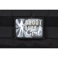 AMS Shoot Like A Girl Patch, Hi-Fidelity Patch Series, Gray