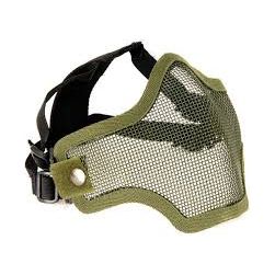 2G Steel Mesh Half Face Mask, OD Green