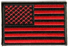 American Flag Velcro Patch, Black/Red