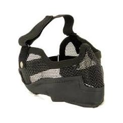 3G Steel Mesh Half Face Mask, Deluxe Version w/ Ear Protection, Black