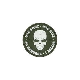 "One Shot, One Kill" PVC Patch, OD Green