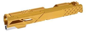 Airsoft Masterpiece Hi-Capa 5.1 / 1911 Custom “X” Standard Slide, Gold