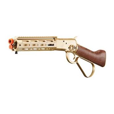 A&K M1873 "Mares Leg" Lever Action Green Gas Airsoft Rifle, Gold