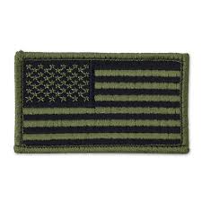 American Flag Velcro Patch, OD Green