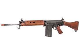 Ares L1A1 SLR FAL Airsoft Rifle, Black w/ Real Wood