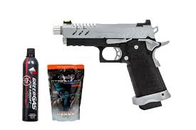 Airsoft Chrome Shotgun and Pistol Combo Pack