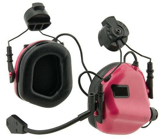 Earmor M32H MOD3 Tactical Communication Hearing Protector for FAST Helmet, Pink – Tactical Hearing Protection and Communication for Airsoft and Paintbal