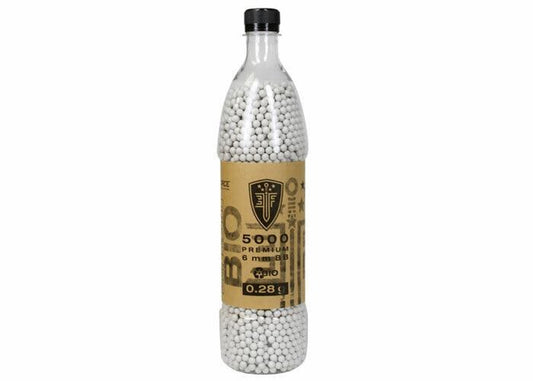 Elite Force 0.28g biodegradable white airsoft BBs in 5000-round bottle