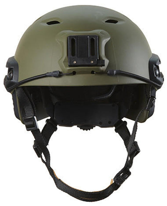 FMA Labs ACH Base Jump Helmet L/XL in OD Green, Front View