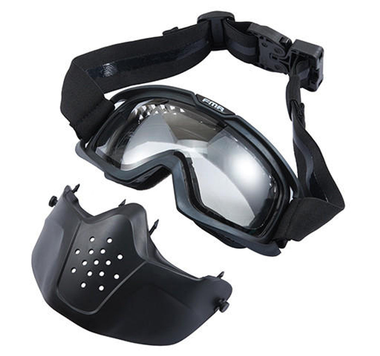 FMA Labs Anti-Fog Protective Mask – Black, Durable Face Shield with Adjustable Fit for Airsoft