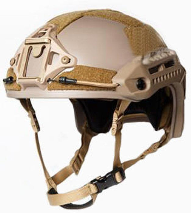FMA MT Helmet Tan with adjustable straps and NVG mount for tactical operations