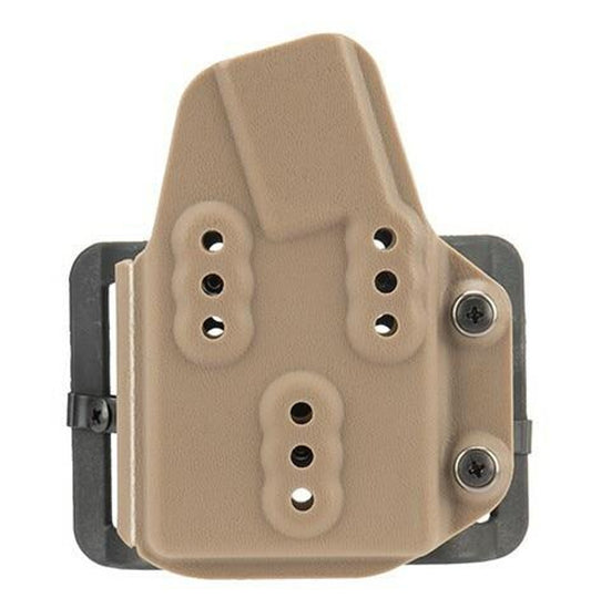 G-Force Kydex Magazine Hardshell M4 Pouch in Tan, designed to securely hold an M4 magazine, featuring durable hardshell construction and MOLLE compatibility.