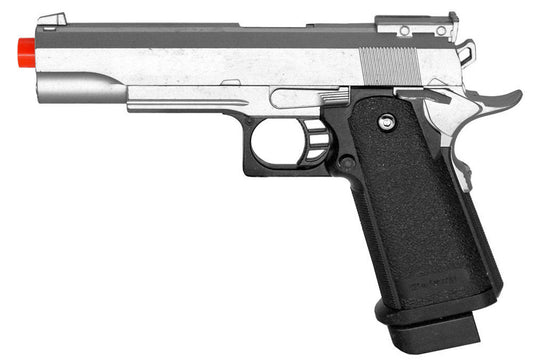 Galaxy G6 Full Metal 1911 Style Airsoft Pistol in Silver side view