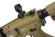 G&G CM16 MOD 0 Combat Machine Tan Airsoft Rifle Rear Sight view