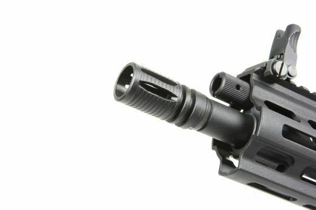 Side view of G&G CMF-16 muzzle and front sight view