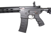 G&G GC16 Combat Machine FFR 12" AEG magazine, trigger, pistol grip, back sight, and extended stock