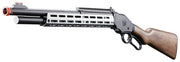 Golden Eagle A.T.87 lever action gas airsoft shotgun with MLOK rail in gray - left angle view
