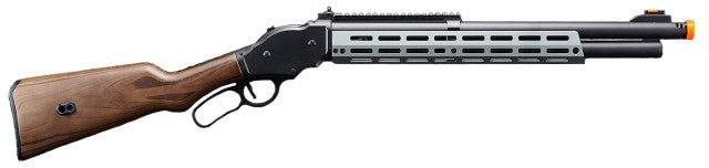 A.T.87 gas-powered airsoft shotgun laid out with included shells and manual