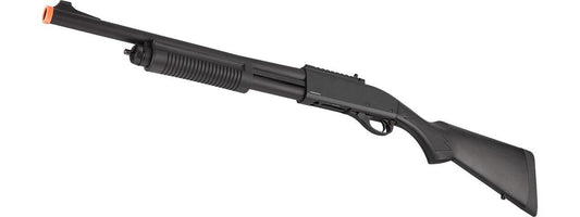Golden Eagle M870 Gas Airsoft Shotgun full side view in black