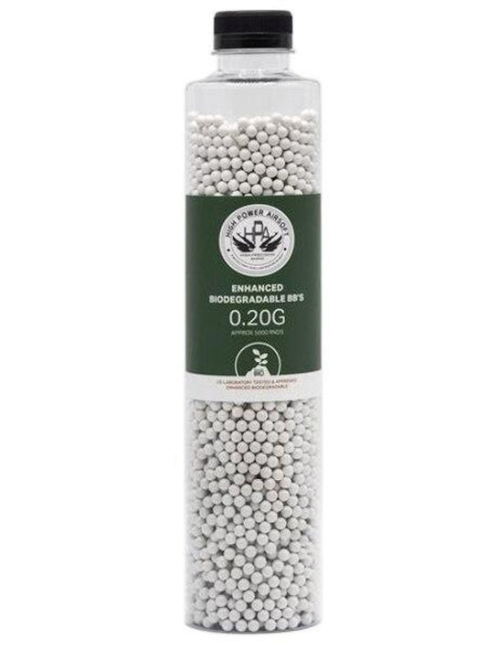 HPA 0.20g Biodegradable Airsoft BBs – 5000 count white precision ammo for outdoor play