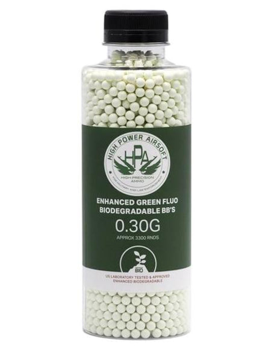 HPA 0.30g Biodegradable Airsoft BBs – 3300 Round Bottle for Long-Range Tactical Use