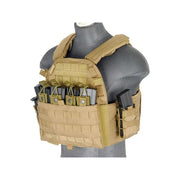 Inner 4 Pocket Magazine Pouch for 6094 Plate Carrier in Khaki, designed to hold up to four magazines, featuring durable construction and inner pocket design for secure fit and easy access.