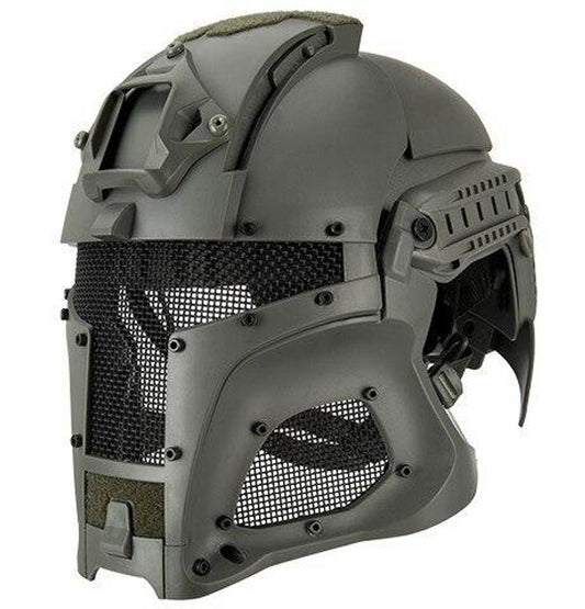 Interstellar Battle Trooper Full Face Airsoft Helmet in Foliage Green – Full-Face Tactical Protection for Airsoft