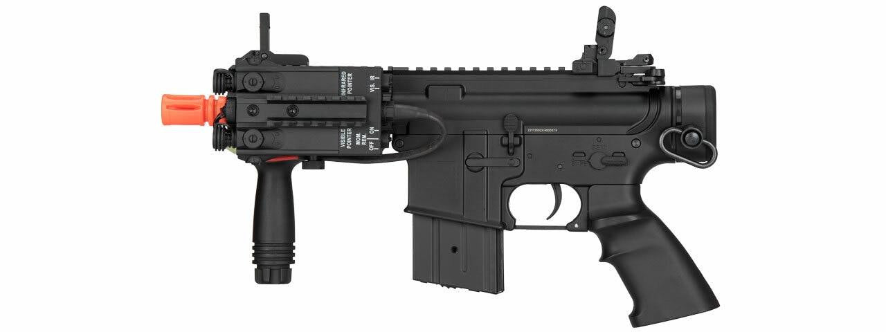 JG Golden Eagle M4 Assault Pistol with PEQ battery box left side view