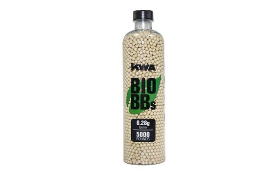 KWA 0.28g Biodegradable Airsoft BBs – 5000 Round Bottle for Outdoor MILSIM Play