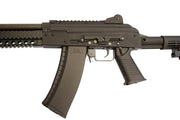 KWA AKG-KCR airsoft rifle magazine and ergonomic handguard in black