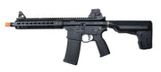 KWA PTS Mega Arms MKM AR-15 CQB Gas Airsoft Rifle, black side profile
