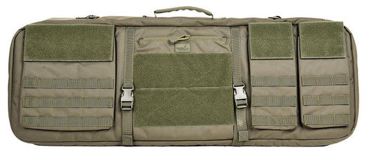 Lancer Tactical 1000D Nylon 3-Way Carry 35" Double Rifle Gun Bag Green - Front View