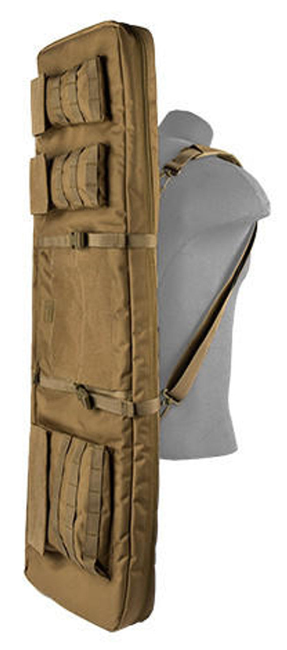 Lancer Tactical 1000D Nylon 3-Way Carry 43” Double Rifle Bag – Tactical Khaki Gun Case