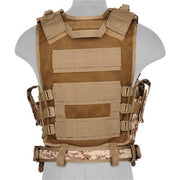 Lancer Tactical 1000D Nylon Airsoft Combat Vest – Back side view with waist belt 