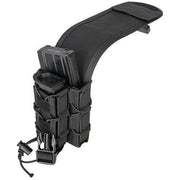 Lancer Tactical 1000D Nylon QD Buckle Pistol/Rifle Mag Pouch in Black, designed to hold both pistol and rifle magazines, featuring durable 1000D nylon construction, adjustable bungee retention, QD buckle, and MOLLE compatibility for secure attachment to tactical gear.